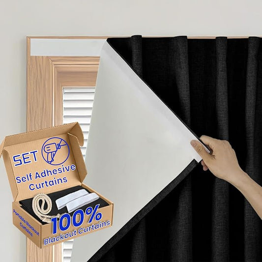 Adhesive 100% Blackout Curtain by Sovtfides