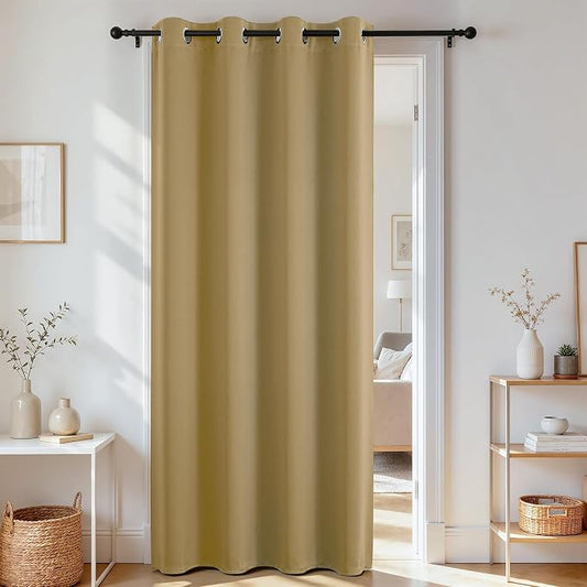 Joydeco Blackout Door Curtain for Doorway Privacy 78 Inches Long, Grommet by JOYDECO