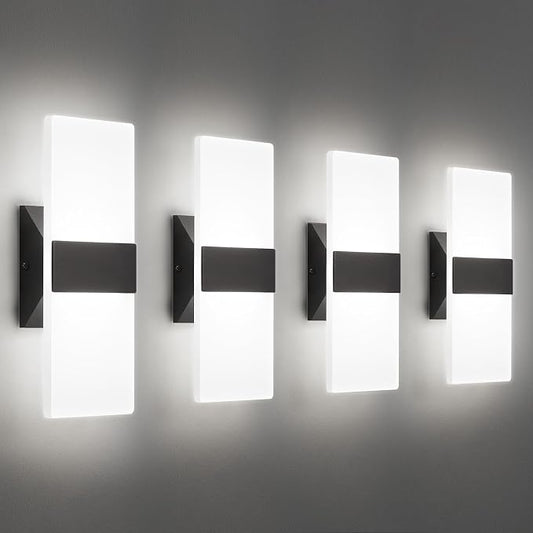 Modern LED Wall Sconces, 12 Inch Indoor Black Wall Lights, 12W 2700K-5000K by BrillianceMeetsDurability