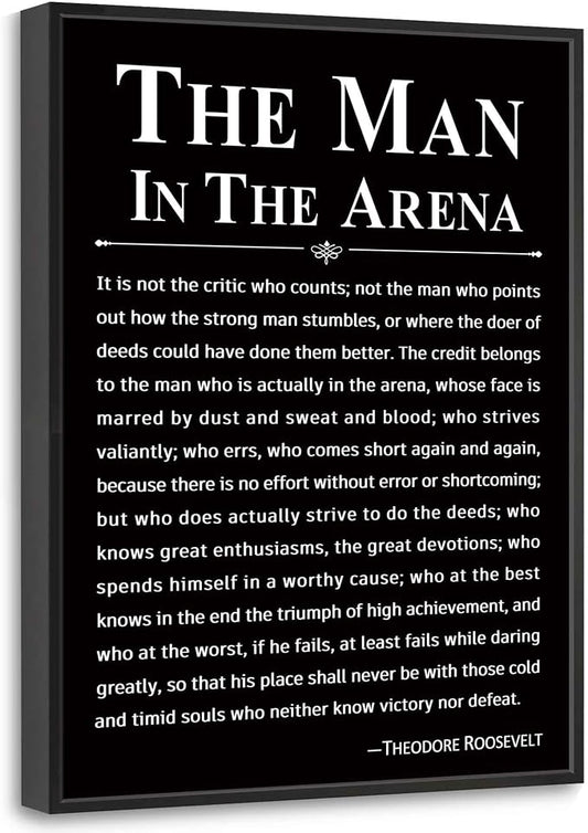 Howwii Office Wall Art Inspirational Decor The Man in the Arena Framed by Howwii