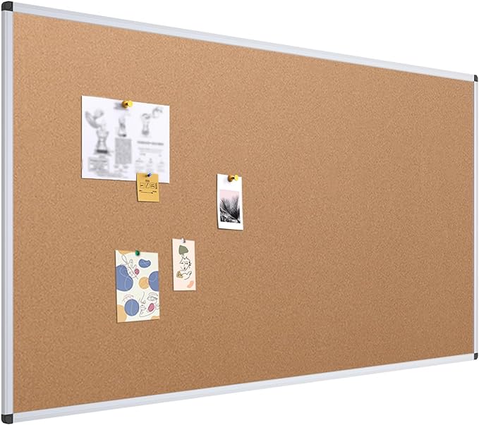 VIZ-PRO Large Cork Bulletin Board, 96 X 48 Inches, Wall-Mounted Corkboard by VIZ-PRO