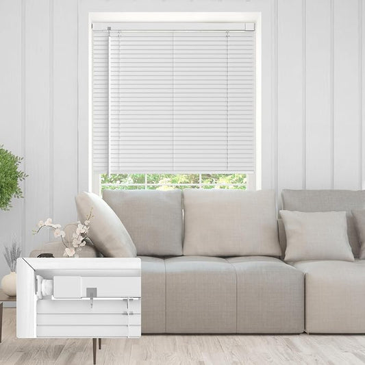 No Drill No Tool 1" Vinyl Mini Blinds, Light Filtering Horizontal Window Blinds by Unknown
