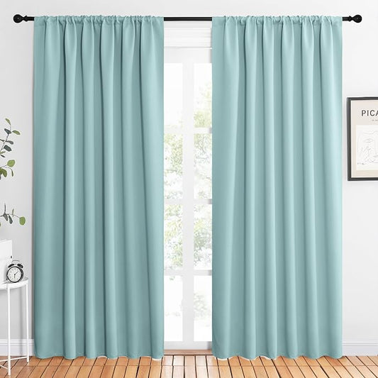 NICETOWN 2 Panels Blackout Curtains, Rod Pocket Thermal Insulated Drapes 84 by NICETOWN