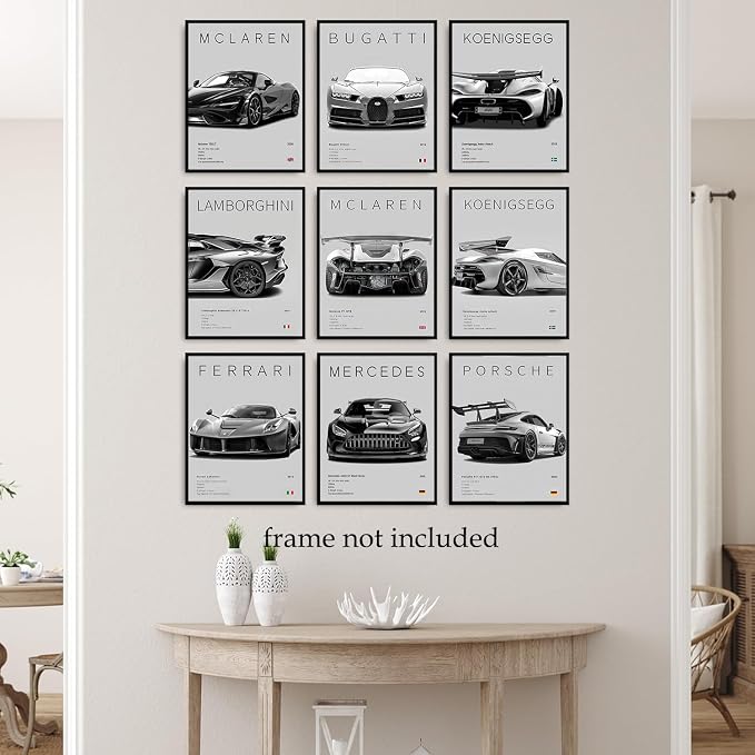CSLGQGV Car Posters Vintage Racing Car Wall Art Supercar Canvas Prints Painting - Image 2