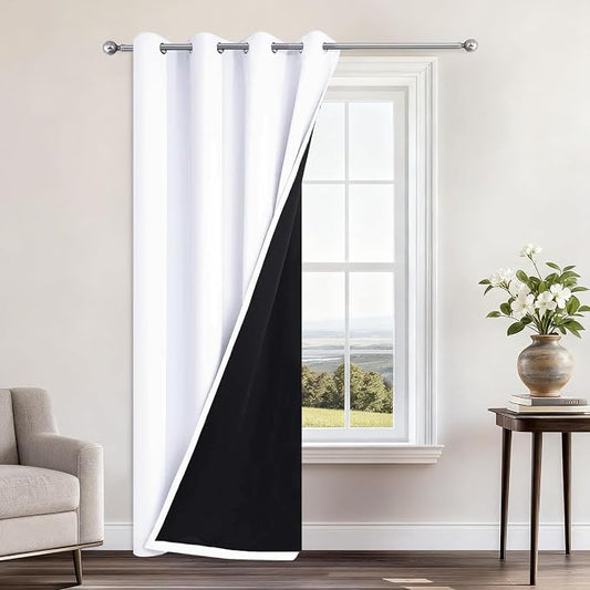 Yakamok 100% Blackout Curtains 96 Inches Long, 2 Thick Layers Heat and Full by Yakamok