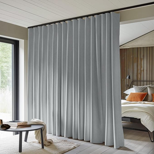 MaKefeile Room Divider Curtains Total Blackout Privacy Curtain Panel Room by Makefeileshade