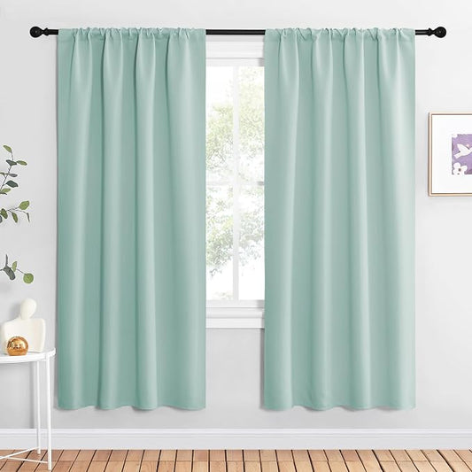 NICETOWN Blackout Curtains for Living Curtains, Aqua Blue, 2 Panels, 42 by 72 by NICETOWN