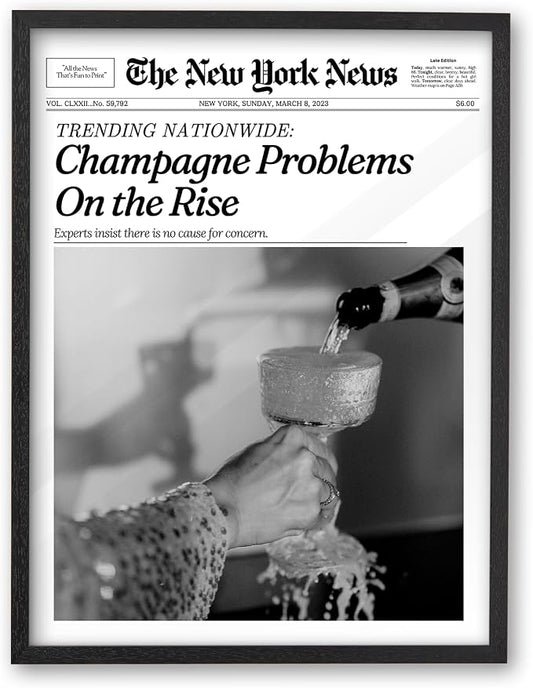 iHery Small Premium Natural Black OAK Wood 8x10in Champagne Problems On the by iHery
