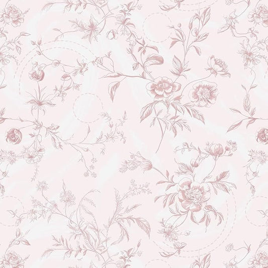 Ismoon Floral Wallpaper Peel and Stick Pink Stick on Wall Paper Vintage French by Ismoon