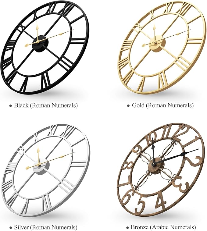 Cuspin 20 Inch Wall Clock, Large Modern Decorative Wall Clocks - Image 6