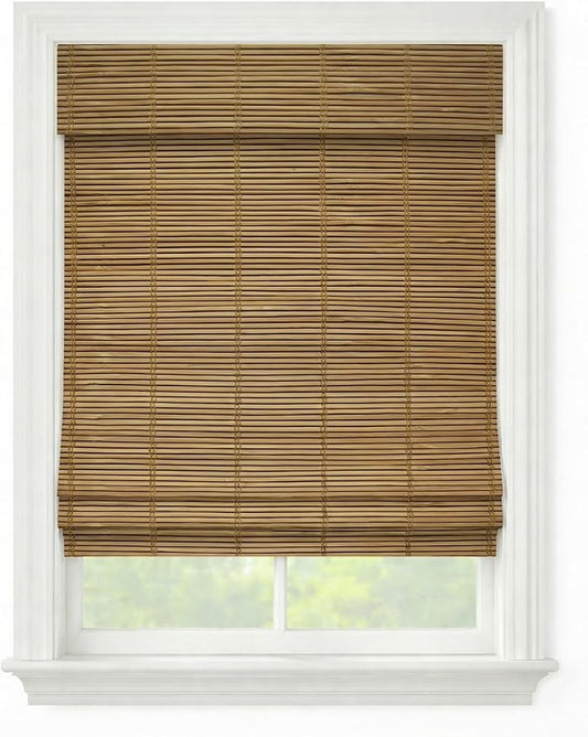 Cordless Woven Wood Roman Shades, 70W x 60H, Bayhead Natural, Sizes 20-72 Wide by FirstRateBlinds