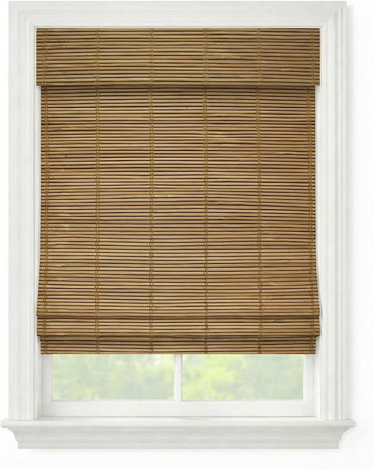 Cordless Woven Wood Roman Shades, 69W x 72H, Bayhead Natural, Sizes 20-72 Wide by FirstRateBlinds