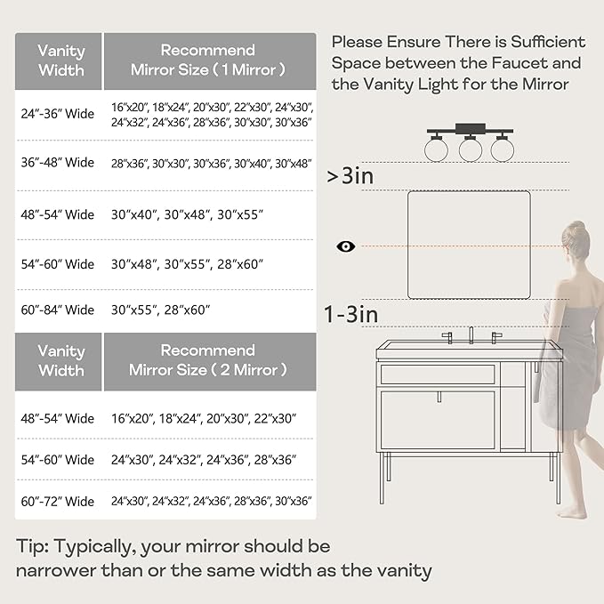 Wall Mount Mirror for Bathroom, Brushed Black Metal Framed Large Rounded Corner - Image 7
