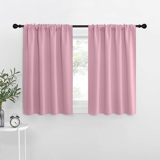 NICETOWN RV Blackout Curtains for Camper Windows, Rouge Pink, Kitchen Curtains by NICETOWN