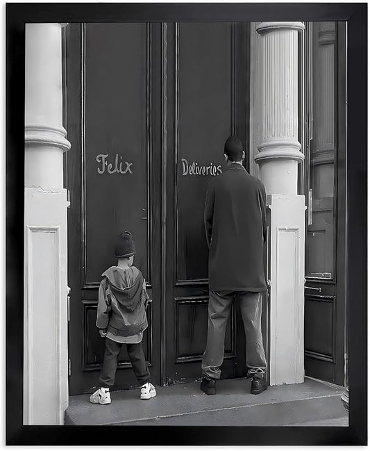 Funny Bathroom Decor Black and White Framed Wall Art, Retro Comedy Movie by TWNSWALLART