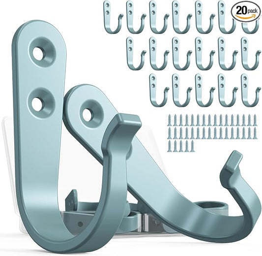 BREYDROK 20PCS Heavy Duty Metal Wall Hooks, Coat Hooks by BREYDROK