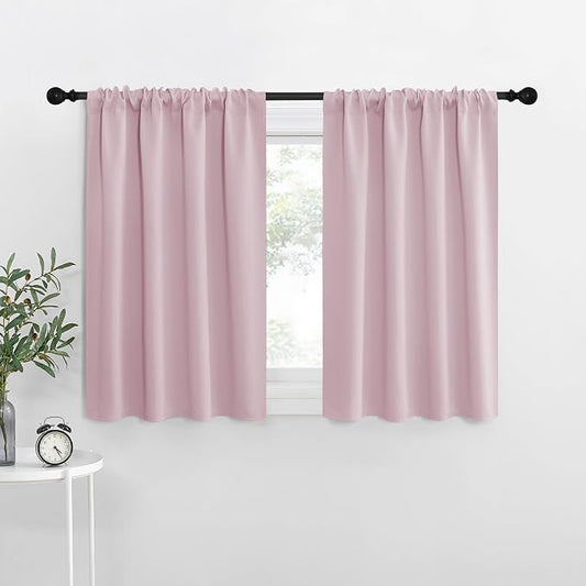 NICETOWN RV Blackout Curtains for Camper Windows, Baby Pink, Short Blackout by NICETOWN