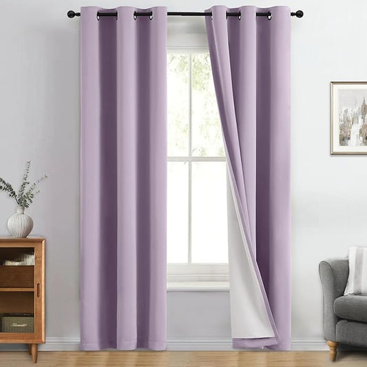Yakamok 100% Blackout Curtain Panels 84 inches Cold and Light Blocking Drapes by Yakamok