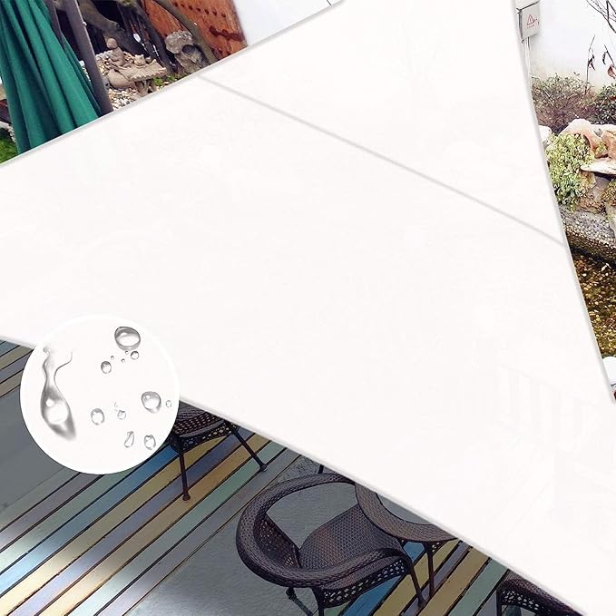 LOVE STORY Right Triangle Triangle 7'x7'x9.9' Waterproof Sun Shade Sail Canopy UV Block for Outdoor Patio Backyard Carport,White(We Make Custom Size)