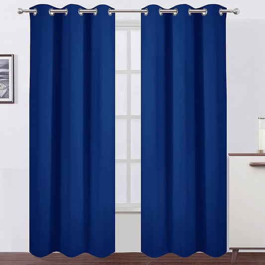 LEMOMO Blackout Curtains 38 x 84 inch/Royal Blue Curtains Set of 2 by Lemomo
