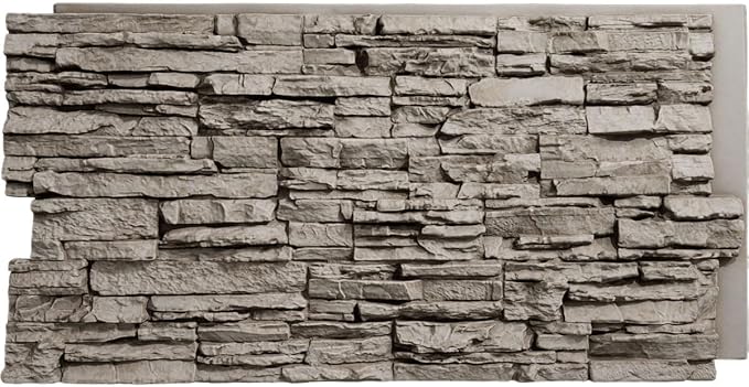EverStone Canyon Ridge Faux Stone Panel, 45 3/4"W x 24 1/2"H x 1 1/4"D by EkenaMillwork