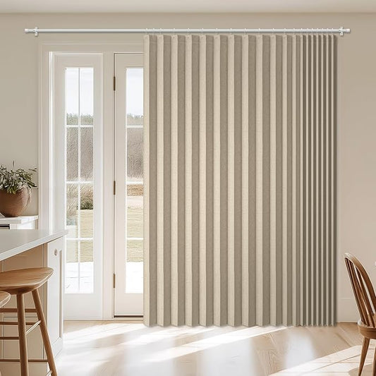 AJAZZ Blackout Accordion Door Curtain 98"x106" Cream Yellow by AJAZZ