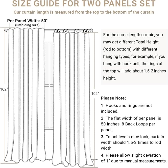 100% Blackout Shield Linen Blackout Curtains - Image 3
