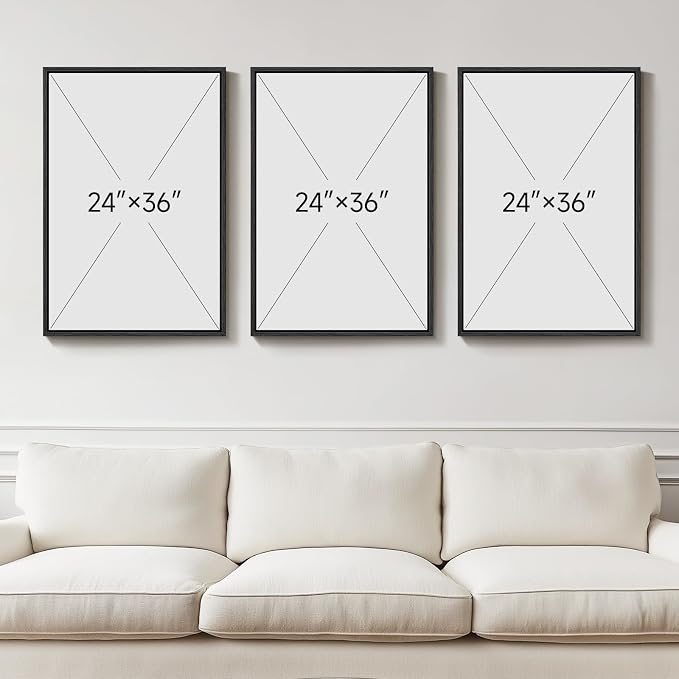 Large Framed Black and White Abstract Canvas Wall Art - Image 3