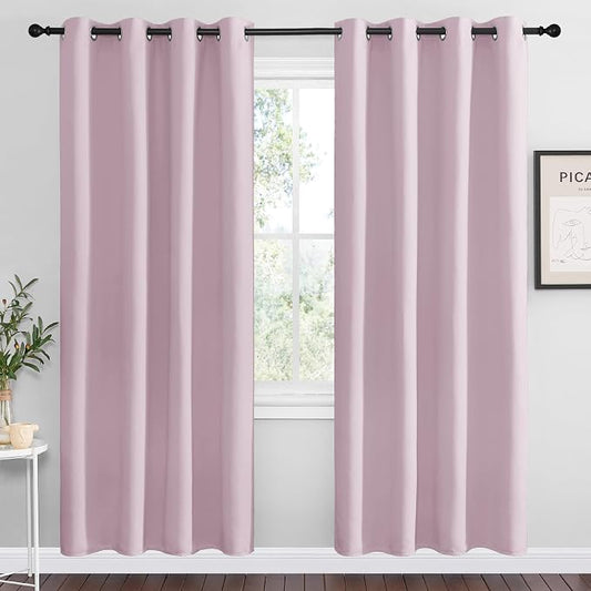 NICETOWN Baby Pink Blackout Curtains 78 inches Length by NICETOWN