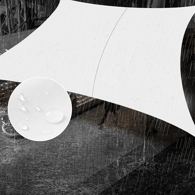 SUNNY GUARD Waterproof Sun Shade Sail 4' x 8' White Rectangle UV Block Sunshade for Backyard Yard Deck Patio Garden Outdoor Activities and Facility(Customized)