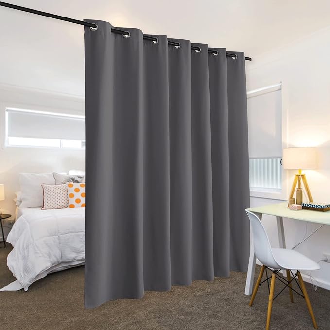 RYB HOME Extra Wide Curtains for Divider Room Separation Soundproof Temporary - Image 3