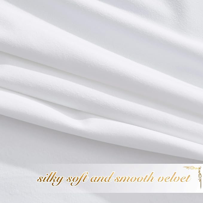 NICETOWN White Velvet Curtains 90 inches Long 2 Panels Set, Thermal Insulated - Image 5