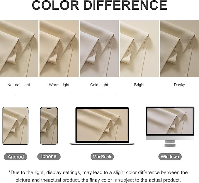 RYB HOME Outdoor Curtains for Patio Waterproof Block Sunlight Thermal Insulated Privacy Assured Thick Outside Curtains for Porch, Gazebo, Pergola, W52 x L95, Biscotti Beige, 1 Panel