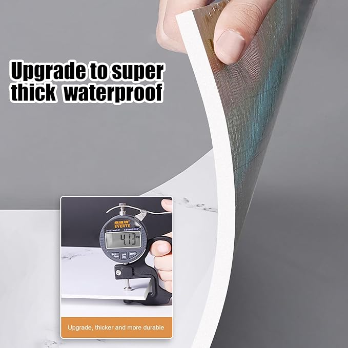 10pcs Thick Marble Peel and Stick Waterproof Wall Panels, Heat-Resistant - Image 6