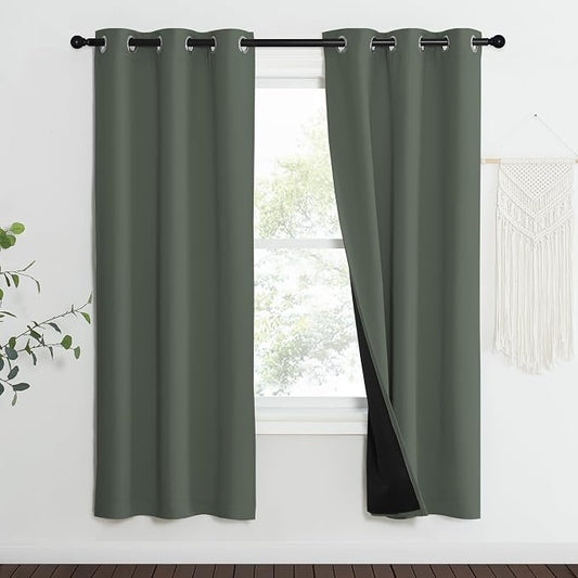 NICETOWN 100% Blackout Curtains 70" Long, Pair of Energy Smart & Noise Blocking by NICETOWN