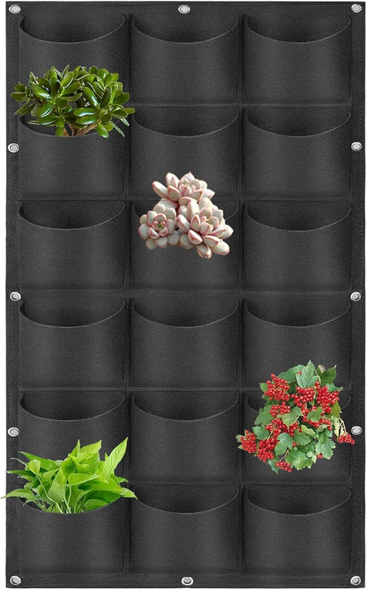 Hanging Planting Grow Bags, 18 Pockets Hanging Vertical Wall Planter Wall by LITLANDSTAR