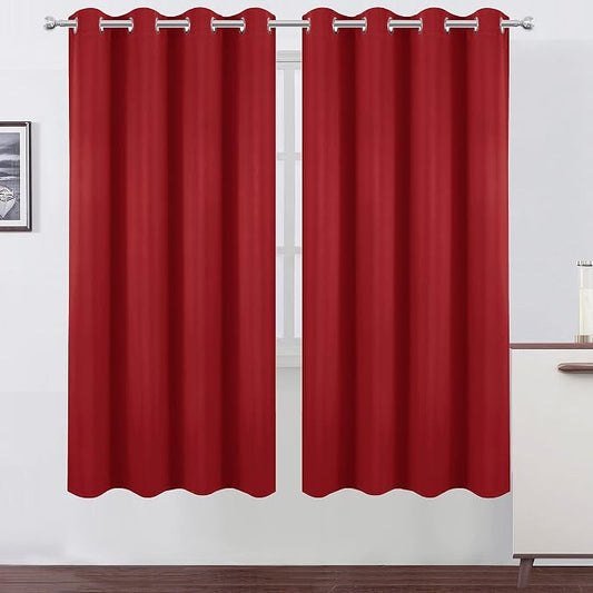 LEMOMO Red Blackout Curtains/52 x 72 Inch/Set of 2 Panels Room Darkening by Lemomo