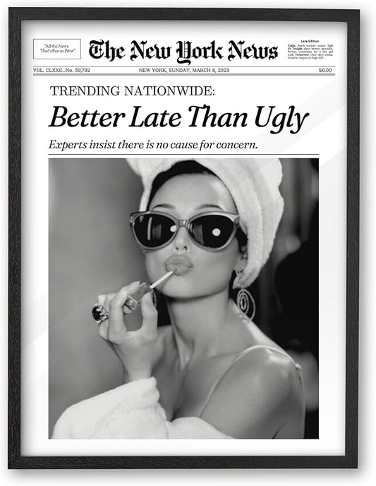 iHery Small Premium Natural Black OAK Wood 8x10in Audrey Hepburn Trendy Framed by iHery
