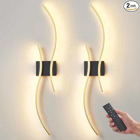 Battery Operated Wall Sconce Set of 2, Dimmable Modern LED Rechargeable Wall by Unknown