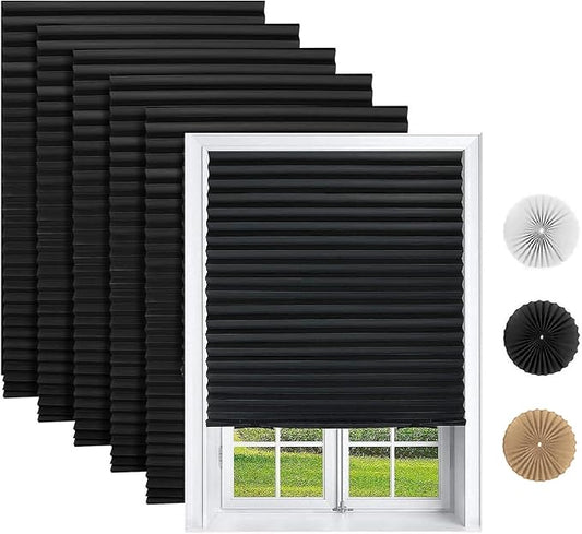 Changshade 6 Pack Temporary Shades, Pleated Paper Blinds by Changshade