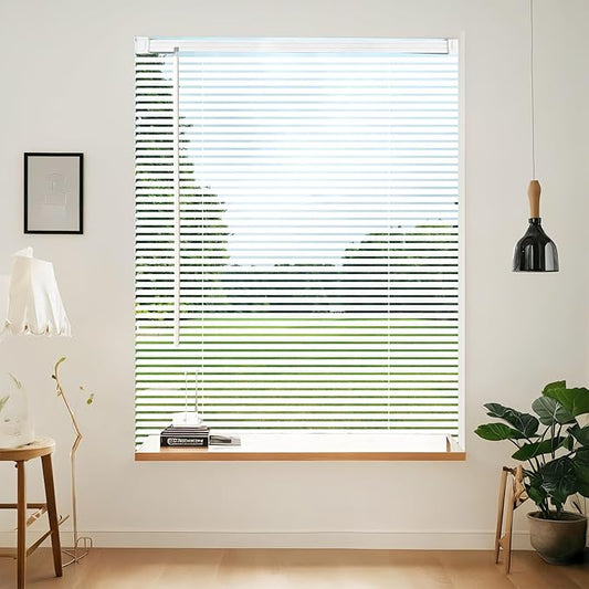 Cordless Vinyl Mini L Blinds 52" W x 48" H, Light Filtering, Arrive 1/2 Inch by Unknown