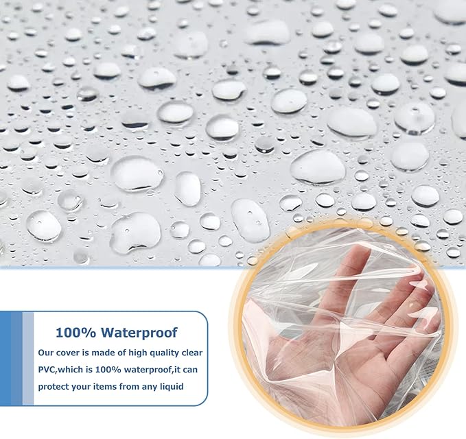 Waterproof Shelf Cover,Durable Dustproof Storage Wire Rack Covers,Outdoor Shelving Covers for Wire Shelves with Zipper 48''x24''x72'',Clear