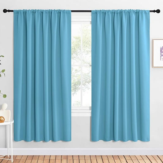 NICETOWN 2 Panels Blackout Curtains, Rod Pocket Window Curtains Room Darkning by NICETOWN