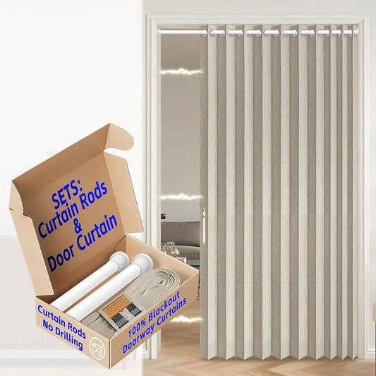 AJAZZ Blackout Accordion Door Curtain by AJAZZ