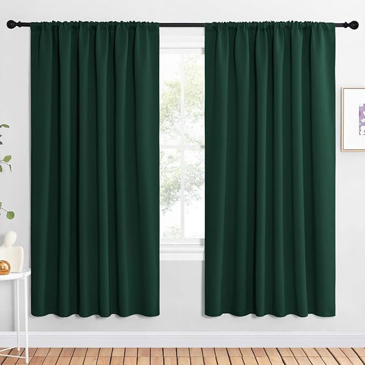 NICETOWN 2 Panels Blackout Curtains, Rod Pocket Window Curtains Room Darkning by NICETOWN