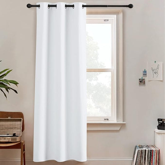 RYB HOME White Curtains 84 inches Long Privacy Room Darkening Energy Saving by RYBHOME