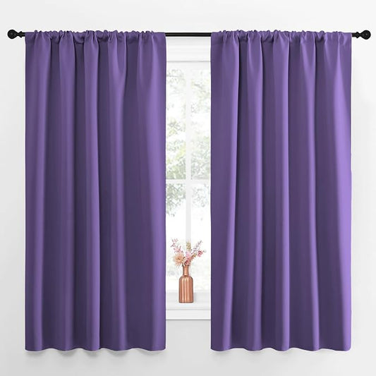 NICETOWN Blackout Curtains for Living Curtains, Lilac Purple, 52 by 63 Inch by NICETOWN