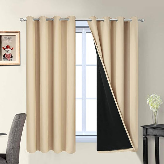 Yakamok Home Decor Thermal Insulated Full Blackout Drapes, 2-Layer Lined 100% by Yakamok
