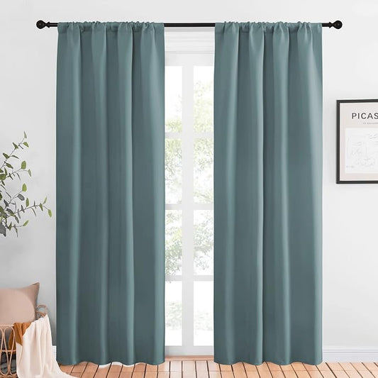 NICETOWN Greyish Blue Blackout Curtains Panels by NICETOWN