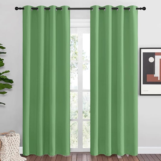 NICETOWN Froest Green Blackout Curtains 86 inches Length by NICETOWN